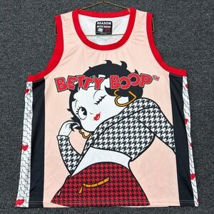 Reason Betty Boop Tank Top Womens 3X Pink Graphic Sleeveless Plus Size Y2K Shirt